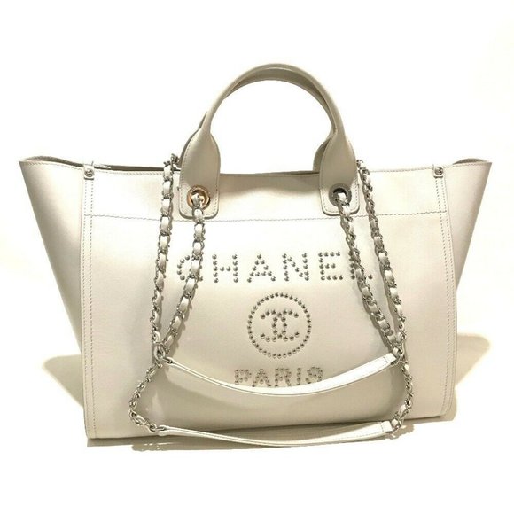 CHANEL Handbags - CHANEL 2WAY Tote Bag Deauville Chain Shoulder Bag